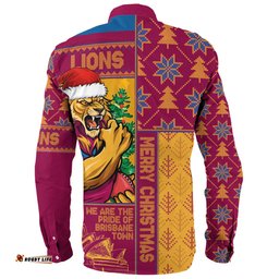 Amazing Aussie Brisbane Lions Merry Christmas Knit Style Festive Spirit Long Sleeve Shirt