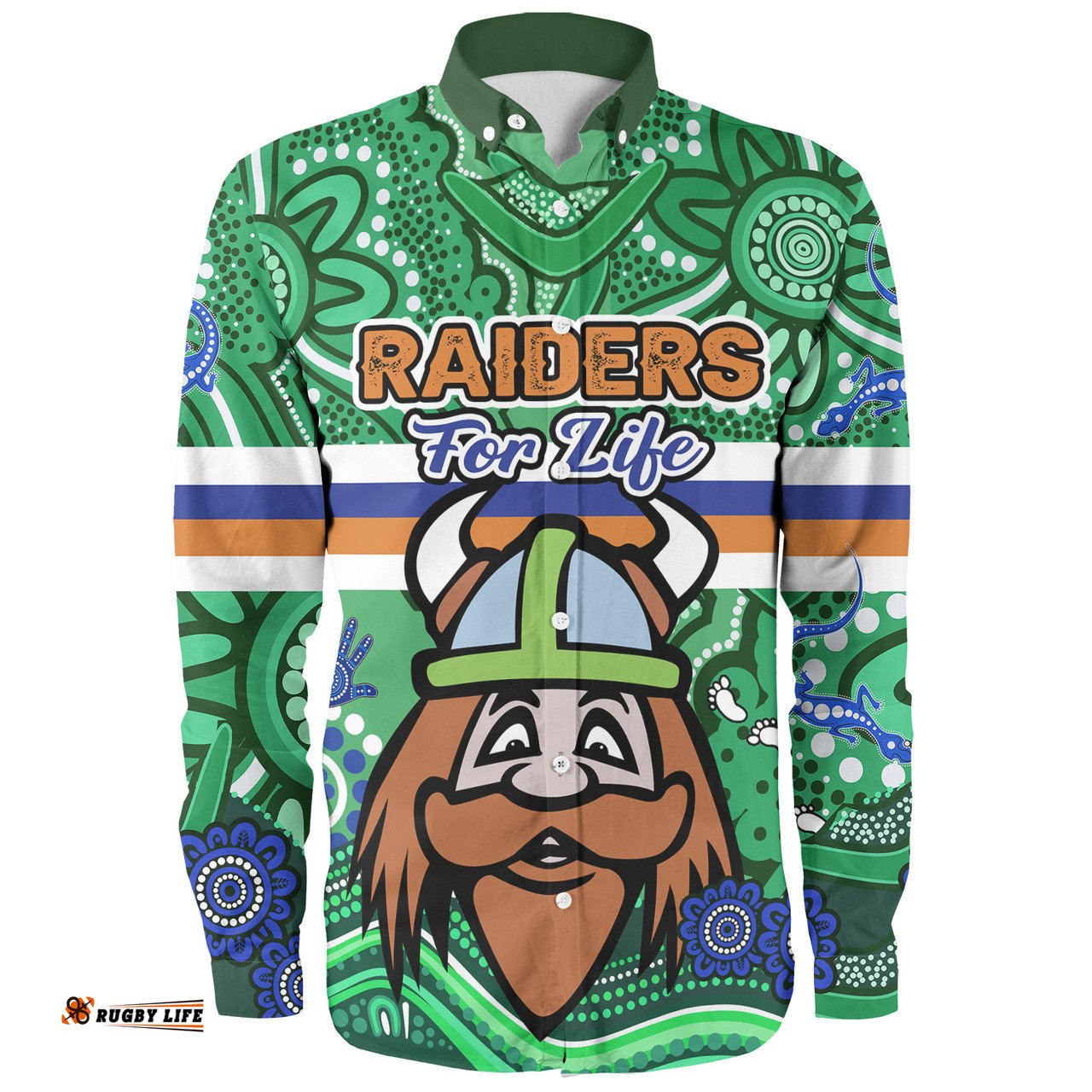 Amazing Aussie Canberra Raiders Custom Canberra Raiders For Life With Aboriginal Style Long Sleeve Shirt