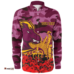 Amazing Aussie Brisbane Broncos Brisbane Broncos Anzac Day Lest We Forget Long Sleeve Shirt