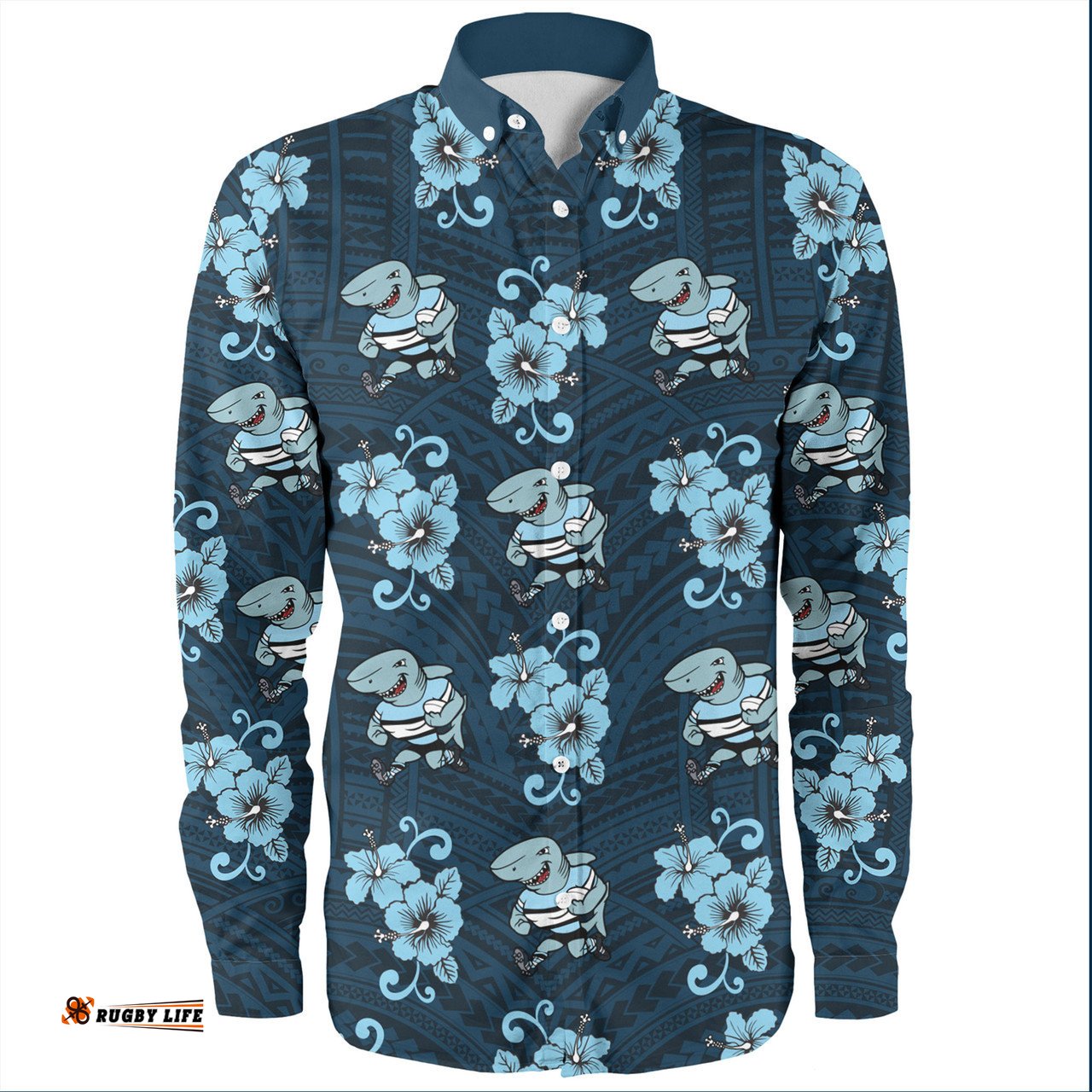 Amazing Aussie Cronulla Sutherland Sharks Sharkies With Maori Patterns Long Sleeve Shirt
