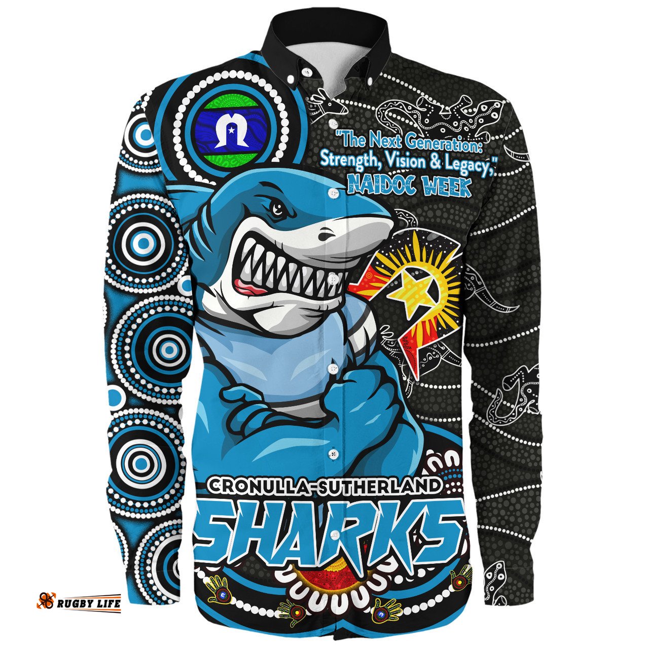 Amazing Aussie Cronulla Sutherland Sharks Spirit Of NAIDOC Series Long Sleeve Shirt