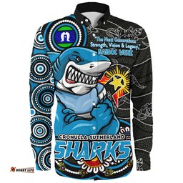 Amazing Aussie Cronulla Sutherland Sharks Spirit Of NAIDOC Series Long Sleeve Shirt