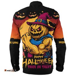 Amazing Aussie Brisbane Lions Dark Pumpkin Halloween Spirit Long Sleeve Shirt