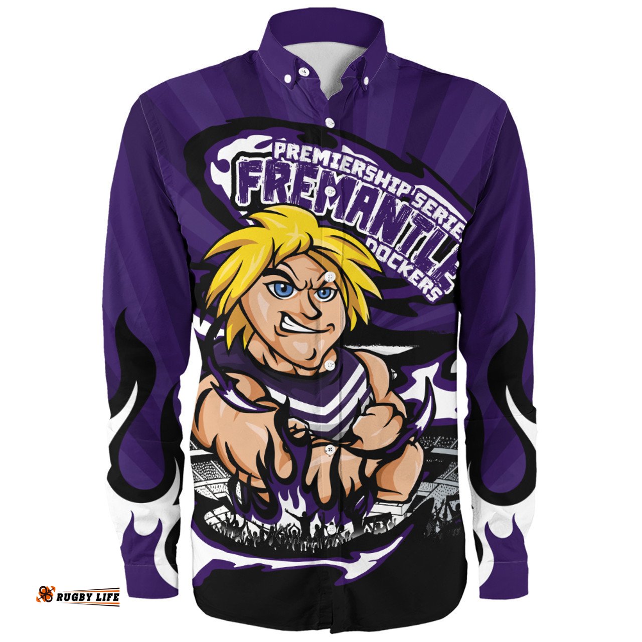 Amazing Aussie Fremantle Premiership Series Flame Edition Long Sleeve Shirt