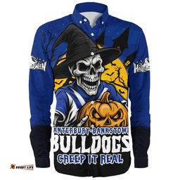 Amazing Aussie Canterbury Bankstown Bulldogs Dark Moon Rugby Halloween Battle Edition Long Sleeve Shirt