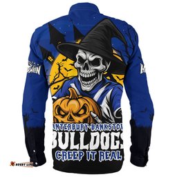 Amazing Aussie Canterbury Bankstown Bulldogs Dark Moon Rugby Halloween Battle Edition Long Sleeve Shirt