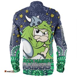 Amazing Aussie Canberra Raiders Custom Custom With Aboriginal Inspired Style Of Dot Painting Patterns Long Sleeve Shirt