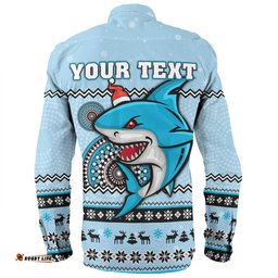 Amazing Aussie Cronulla Sutherland Sharks Christmas Custom Ugly Xmas And Aboriginal Patterns For Die Hard Fan Long Sleeve Shirt