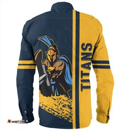 Amazing Aussie Gold Coast Titans Sport Gold Coast Titans Mascot Quater Style Long Sleeve Shirt