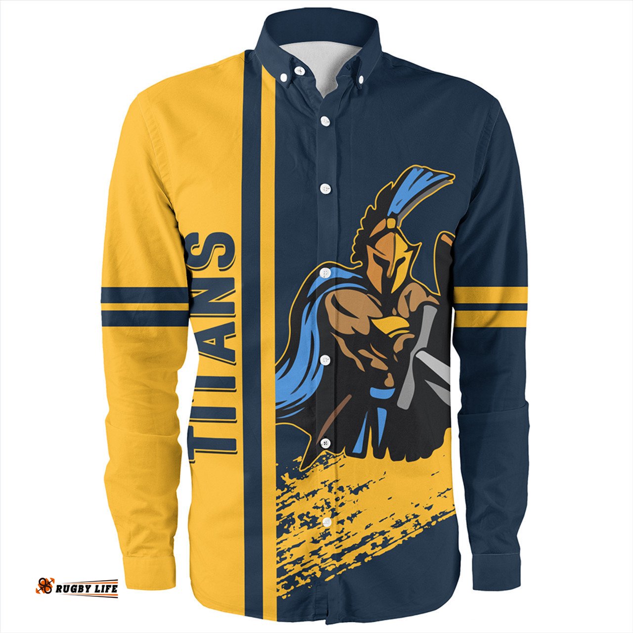 Amazing Aussie Gold Coast Titans Sport Gold Coast Titans Mascot Quater Style Long Sleeve Shirt