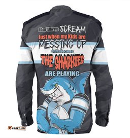 Amazing Aussie Cronulla Sutherland Sharks Father's Day Screaming Dad and Crazy Fan Long Sleeve Shirt