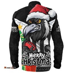 Amazing Aussie Collingwood Santa Scoring Touchdown On Christmas Game Day Long Sleeve Shirt