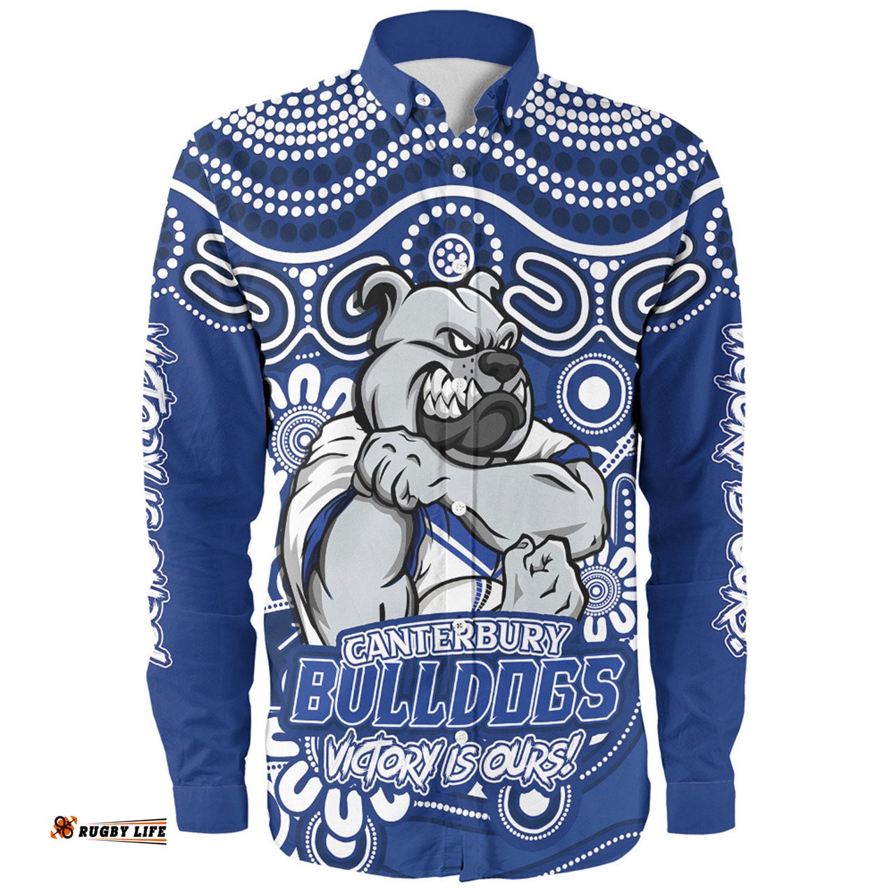 Amazing Aussie Canterbury Bankstown Bulldogs Aboriginal Inspired Tough Fan Rugby For Life Ver 2.0 Long Sleeve Shirt