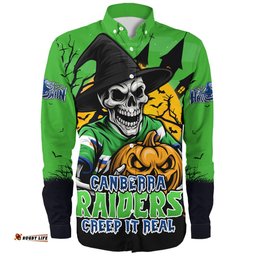 Amazing Aussie Canberra Raiders Dark Moon Rugby Halloween Battle Edition Long Sleeve Shirt
