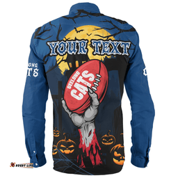 Amazing Aussie Geelong Cats Full Moon Fever Halloween Supporter Long Sleeve Shirt