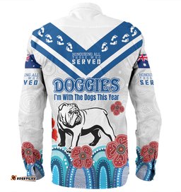 Amazing Aussie Canterbury Bankstown Bulldogs Anzac Custom Anzac Day I'm With The Doggies Shirt Long Sleeve Shirt