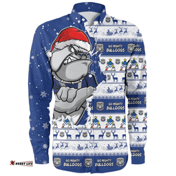Amazing Aussie Canterbury Bankstown Bulldogs Merry Ugly Christmas Our Beloved Team Scratch Style Long Sleeve Shirt
