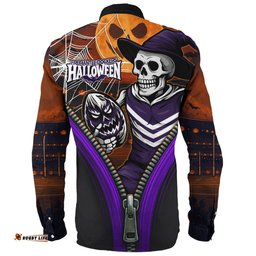 Amazing Aussie Fremantle Halloween Night Reaper Zipper Long Sleeve Shirt