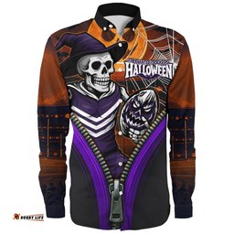Amazing Aussie Fremantle Halloween Night Reaper Zipper Long Sleeve Shirt