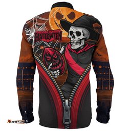 Amazing Aussie Essendon Halloween Night Reaper Zipper Long Sleeve Shirt
