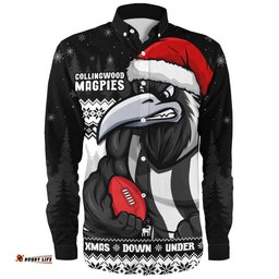 Amazing Aussie Collingwood Merry Christmas Down Under Footy Power Style Long Sleeve Shirt