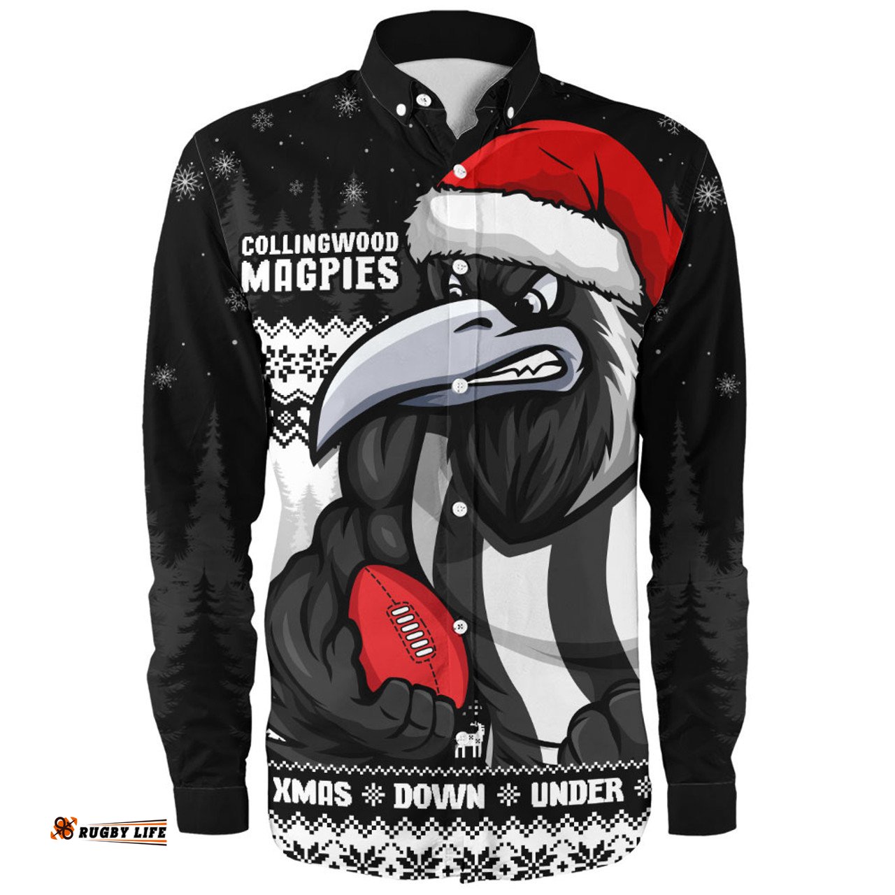 Amazing Aussie Collingwood Merry Christmas Down Under Footy Power Style Long Sleeve Shirt