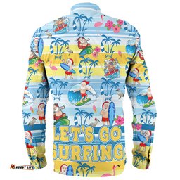 Amazing Aussie Australia Surfing Christmas Tropical Santa Let's Go Surfing Long Sleeve Shirt