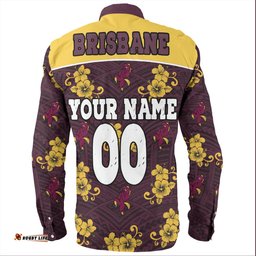 Amazing Aussie Brisbane Broncos Custom Brisbane Broncos With Maori Patterns Long Sleeve Shirt