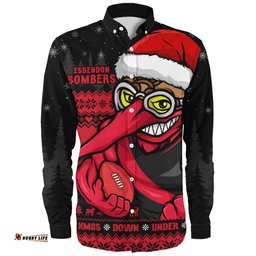 Amazing Aussie Essendon Merry Christmas Down Under Footy Power Style Long Sleeve Shirt