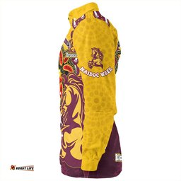 Amazing Aussie Brisbane Broncos Aboriginal Inspired Naidoc Symbol Pattern Long Sleeve Shirt