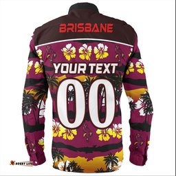 Amazing Aussie Brisbane Broncos Custom Tropical Patterns Broncos With Long Sleeve Shirt