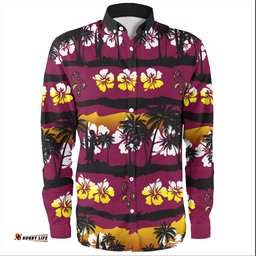 Amazing Aussie Brisbane Broncos Custom Tropical Patterns Broncos With Long Sleeve Shirt