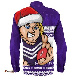 Amazing Aussie Fremantle Merry Christmas Down Under Footy Power Style Long Sleeve Shirt