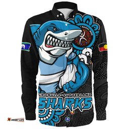 Amazing Aussie Cronulla Sutherland Sharks Power Through Generations NAIDOC Edition Long Sleeve Shirt
