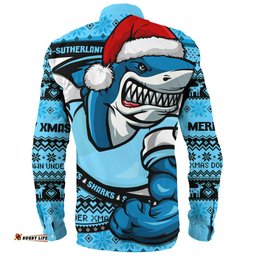Amazing Aussie Cronulla Sutherland Sharks Ugly Knit Style For Christmas Game Fans Long Sleeve Shirt