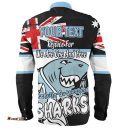 Amazing Aussie Cronulla Sutherland Sharks Happy Australia Day We Are One And Free V2 Long Sleeve Shirt