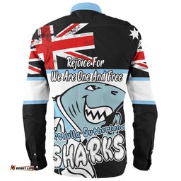 Amazing Aussie Cronulla Sutherland Sharks Happy Australia Day We Are One And Free V2 Long Sleeve Shirt