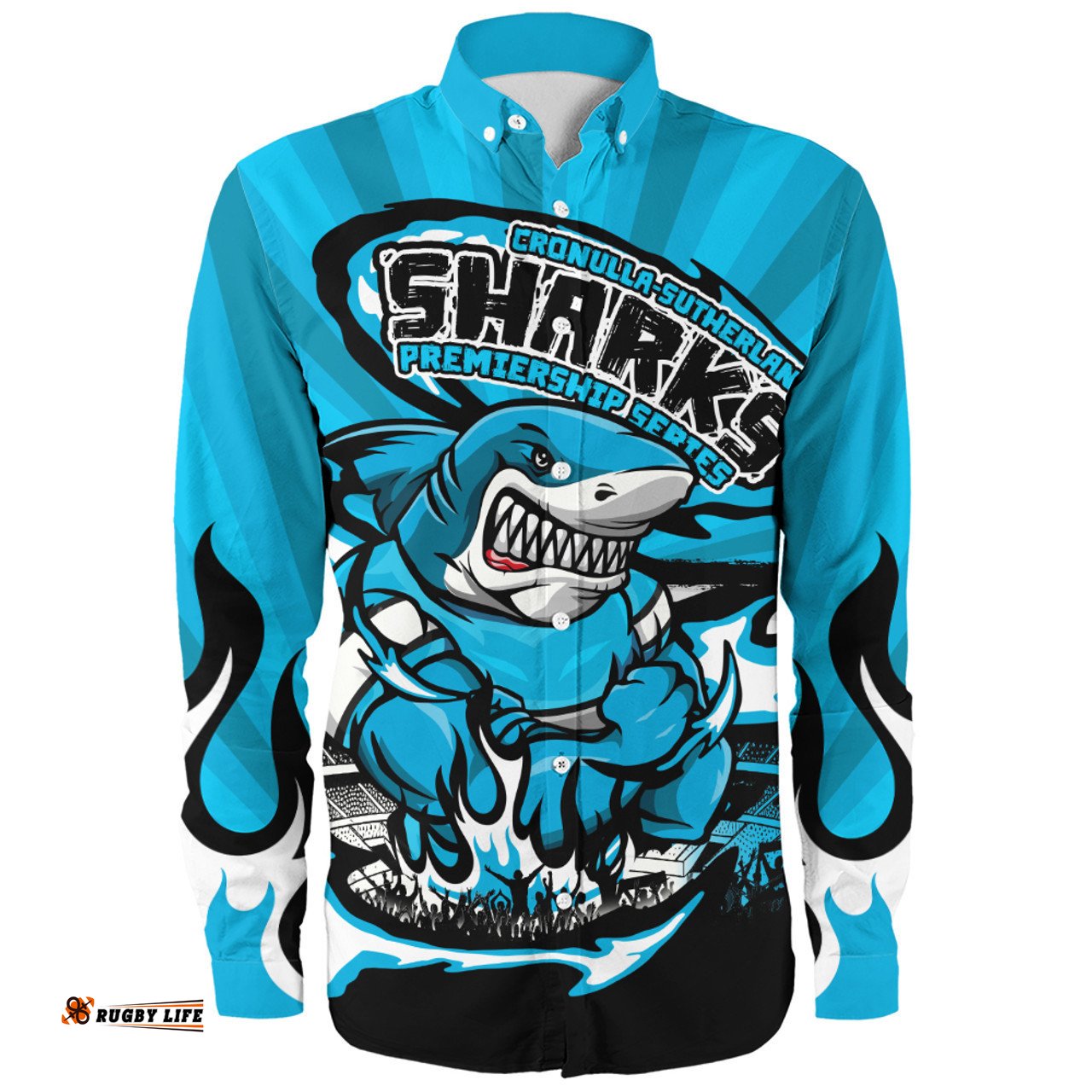 Amazing Aussie Cronulla Sutherland Sharks Premiership Series Sports Gear Long Sleeve Shirt