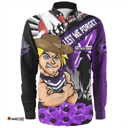 Amazing Aussie Fremantle ANZAC Day Honor Purple Valor And Spirit Long Sleeve Shirt