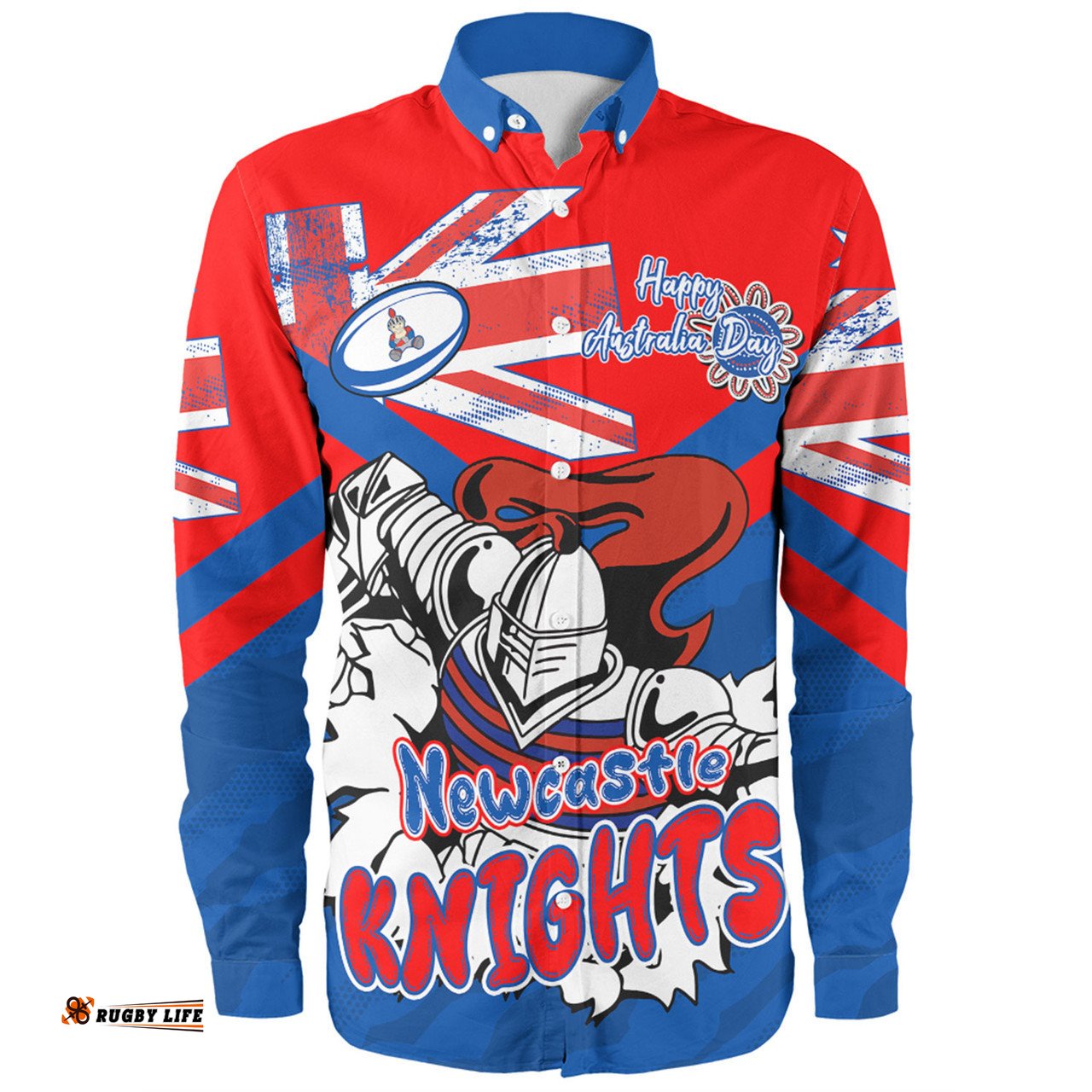 Amazing Aussie Newcastle Knights Happy Australia Day We Are One And Free Long Sleeve Shirt