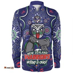 Amazing Aussie New Zealand Warriors Aboriginal Pattern Inspired Victory Is Ours Long Sleeve Shirt