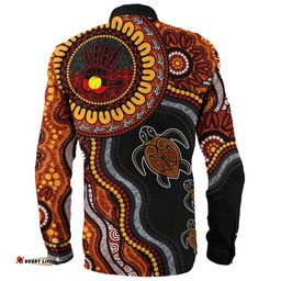 Amazing Aussie Indigenous Australian Aboriginal Hand Of The Land Heart Of The Sea Long Sleeve Shirt
