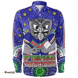 Amazing Aussie New Zealand Warriors Custom Custom With Aboriginal Inspired Style Of Dot Painting Patterns Long Sleeve Shirt
