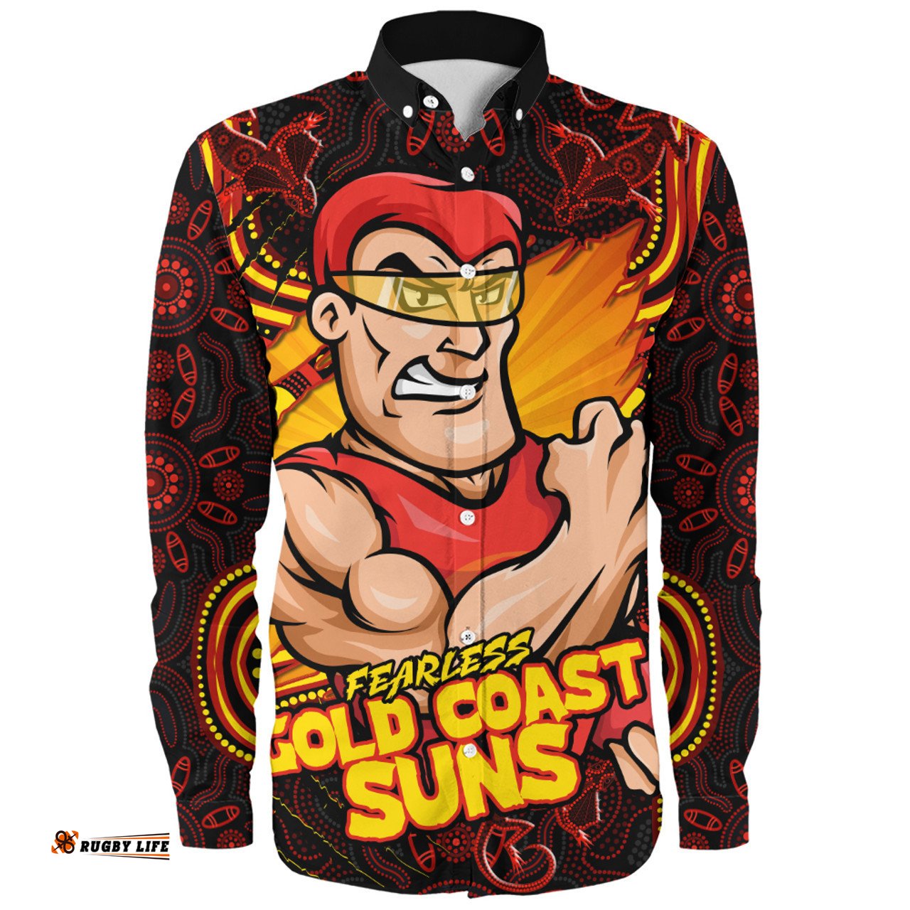 Amazing Aussie Gold Coast SUNS Spirit Warriors Of The Game Long Sleeve Shirt
