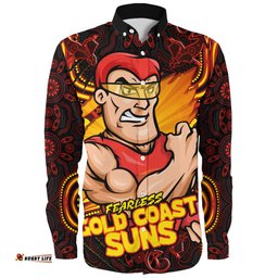 Amazing Aussie Gold Coast SUNS Spirit Warriors Of The Game Long Sleeve Shirt