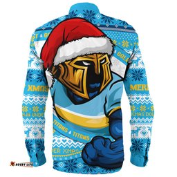 Amazing Aussie Gold Coast Titans Ugly Knit Style For Christmas Game Fans Long Sleeve Shirt