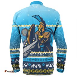 Amazing Aussie Gold Coast Titans Christmas Custom Ugly Xmas And Aboriginal Patterns For Die Hard Fan Long Sleeve Shirt