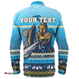 Amazing Aussie Gold Coast Titans Christmas Custom Ugly Xmas And Aboriginal Patterns For Die Hard Fan Long Sleeve Shirt
