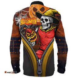 Amazing Aussie Gold Coast SUNS Halloween Night Reaper Zipper Long Sleeve Shirt