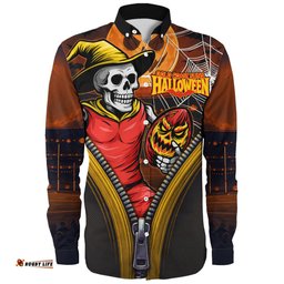 Amazing Aussie Gold Coast SUNS Halloween Night Reaper Zipper Long Sleeve Shirt